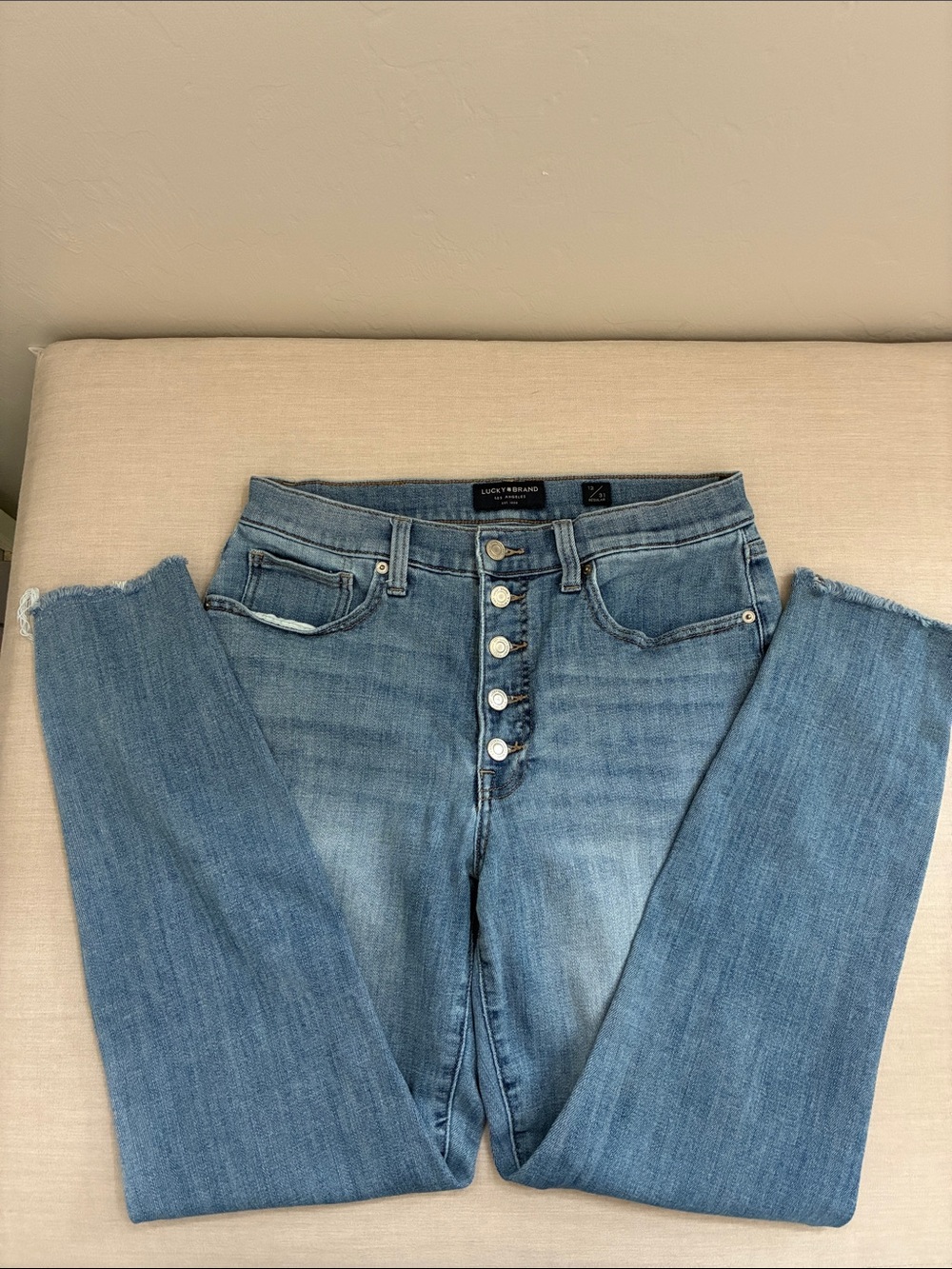 Lucky Brand Light Blue High-Rise Button-Fly Jeans